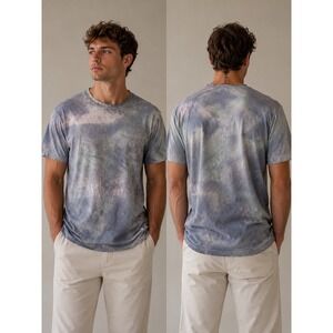 James Perse T-Shirt Mens 3 Gray Blue Custom Tigh dye Upcycle